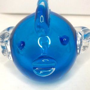 MURANO Style Colbalt Blue Fish Paperweight - EUC